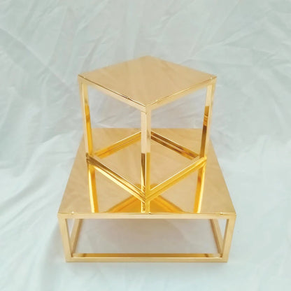Metal Round and Square Floating Cake Stand Gold Modern Cake Stand Wedding Cake Tier Birthday Party Cupcake Display Stand