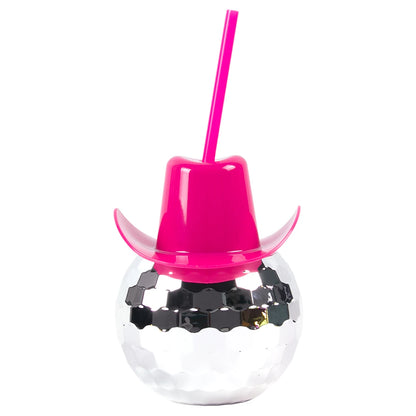 Disco Ball Cup With Cowboy Hat Bachelorette Party Silver Disco Ball Water Bottle Cowboy Theme Bride To Be Party Decor Cocktail C