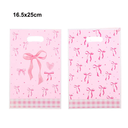 Bow Theme Party Supplies for Girl Pink Bow Cupcake Toppers Paper Drinking Straws Bridal Shower Bow Coquette Birthday Party Decor