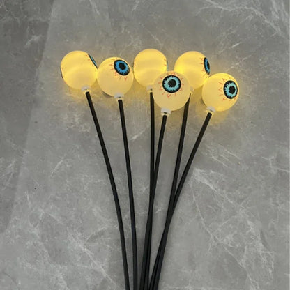 2024 Halloween Outdoor Solar Powered Scary Eyeball Lights Led Green Eyeball Blinking Firefly Lights Waterproof Solar Path Lights