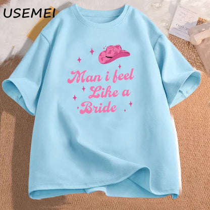 I Feel Like A Bride Lets Go Girls Women's Tee Shirt Nashville Bachelorette Party T Shirt Women Cotton Short Sleeve Tees