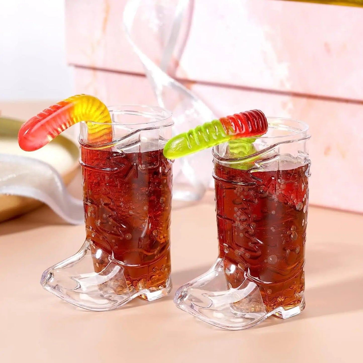 Mini Western Cowboy Boot Shot Glasses Cowgirl Cute Doll Hat Plastic Boot Cups Cowboy Birthday Supplies Bachelorette Party Favors
