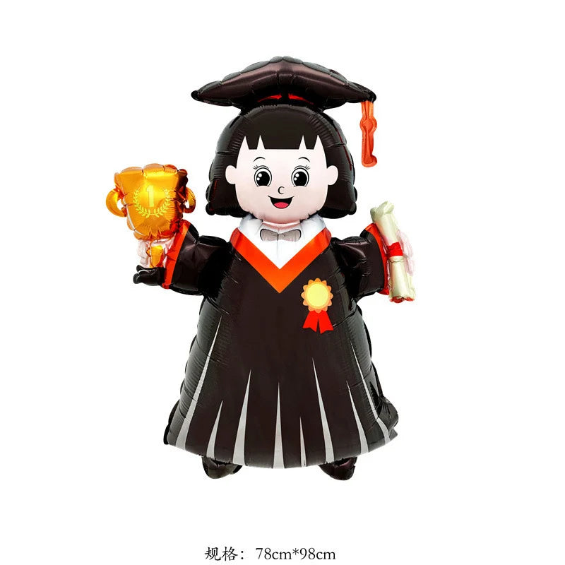 New graduation doctoral student owl graduation certificate graduation bear shaped aluminum film balloon graduation party decorat