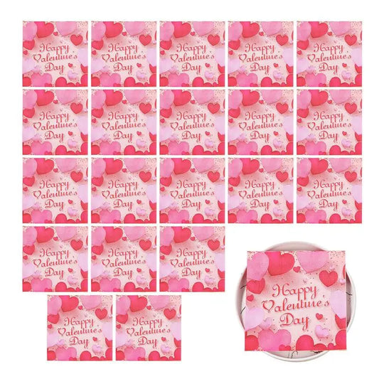 Heart Paper Napkins Dinner Hand Towels Love Napkins 20-Count Heart Napkins Holiday Napkins Paper Napkins Valentines Day