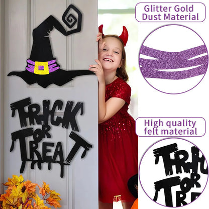 Halloween decoration room door stickers window decor skeleton hand pumpkin DIY devil witch hat glass window stickers ghost