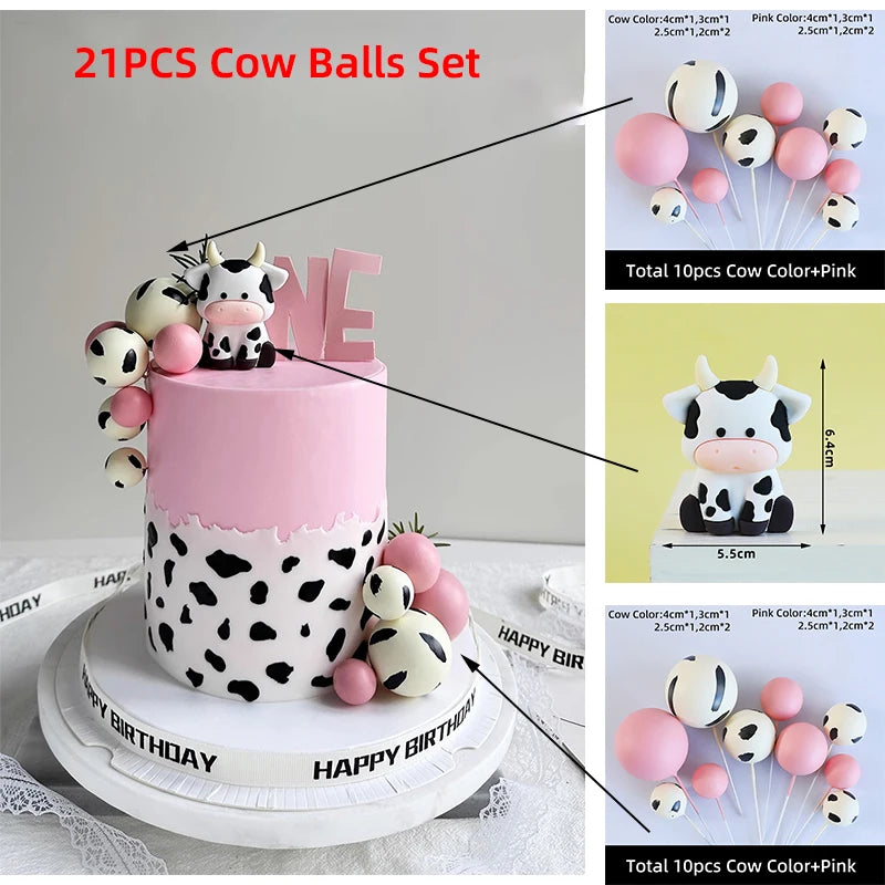 Farm Animals Cake Topper Rustic Cake Decoration Lambs, Ponies, Piglets, Chick,  Haystacks for Kids Happy Birthday Party Supplies