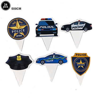 5th Birthday Police Party Blue Car Helicopter Foil Balloons for Boys Baby Shower Police Birthday Party Decoration