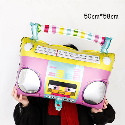Music party disco balloon set, pop singer, 8090s hip hop disco party, birthday party, music props decoration supplies