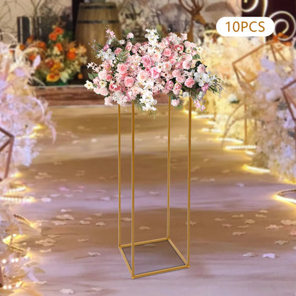 10Pcs/4Pcs Metal Golden Rectangular Frame Backdrop Wedding Rack Arch For Birthday Party Backdrop Wedding DLY Decor