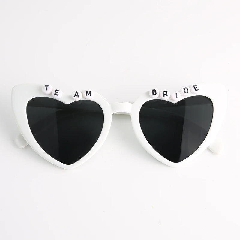 Heart Shaped Sunglasses Wedding Bride Bridesmaid Gift Bachelorette Party Favors Bridal Squad Glasses Bulk 12/24/36/48/60PCS