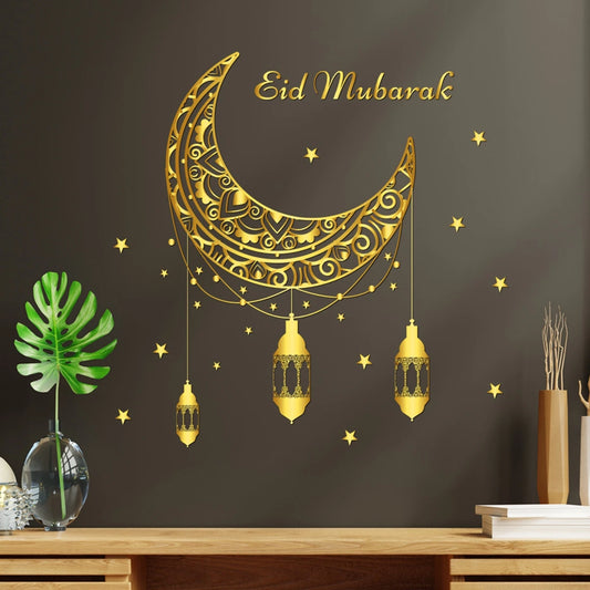 Eid Mubarak Wall Window Stickers Ramadan Decorations for Home 2025 Ramadan Kareem Islamic Muslim Party Decor Eid Mubarak Gifts