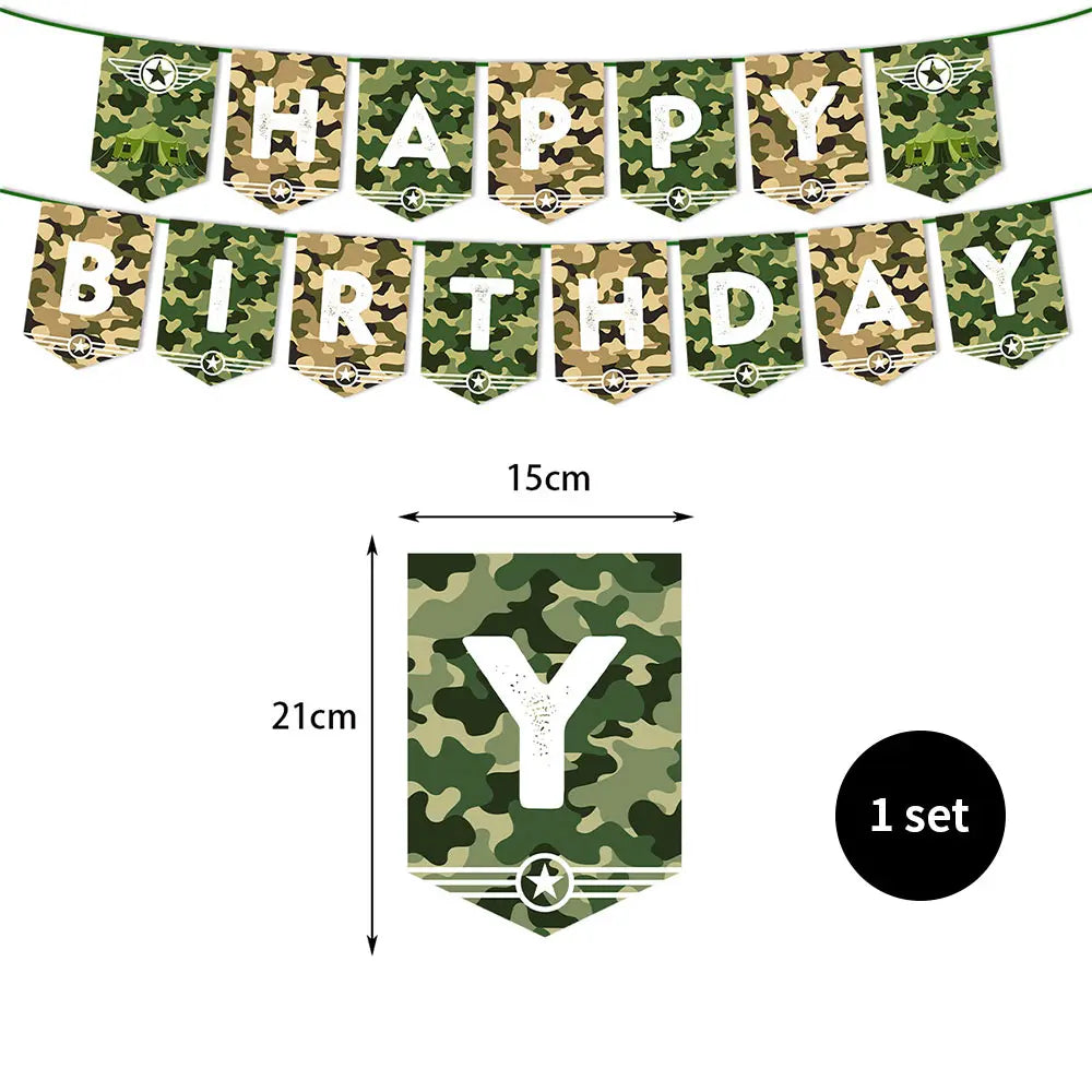 Army Party Tableware Camouflage Green Plates Cups Tablecloths Camouflage Balloons Military Theme Birthday Party Decorations