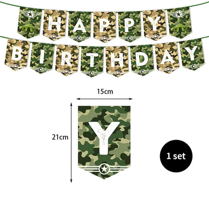 Army Party Tableware Camouflage Green Plates Cups Tablecloths Camouflage Balloons Military Theme Birthday Party Decorations