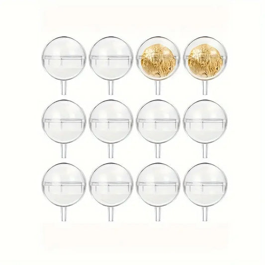 10pcs Chocolate Flower Holder Transparent Round Lid Acrylic Flower Cup Valentine's Day Bouquet Diy Material Flower Packaging