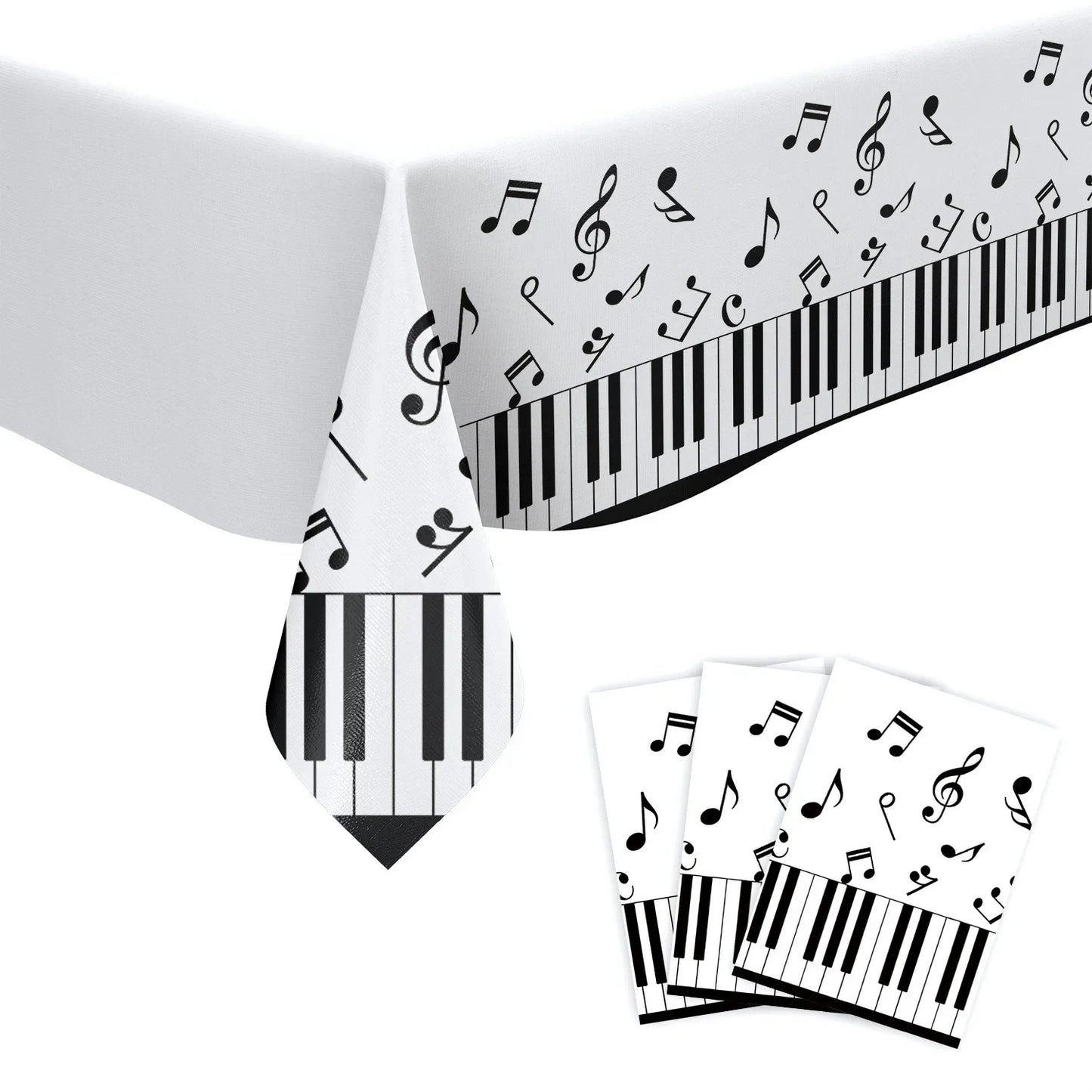 10Guests Music Festival Party Disposable Tableware White Black Note Happy Musical Lover Birthday Party Supplies