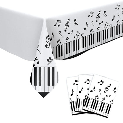 10Guests Music Festival Party Disposable Tableware White Black Note Happy Musical Lover Birthday Party Supplies