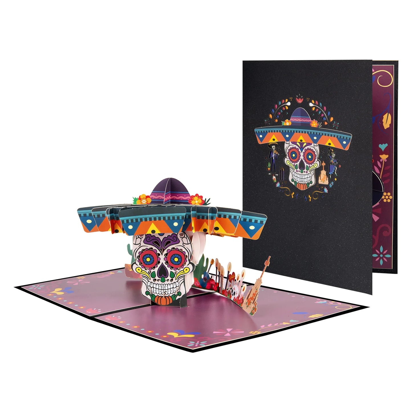Dia de Muertos Pop Up Card, 3D Holiday Greeting Card, Dia de los Muertos Card, Day of the Dead Pop Up Card