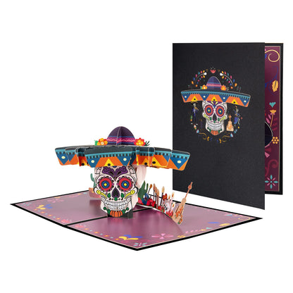 Dia de Muertos Pop Up Card, 3D Holiday Greeting Card, Dia de los Muertos Card, Day of the Dead Pop Up Card