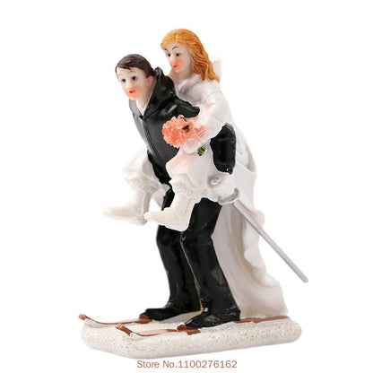 Cake Toppers Dolls Bride and Groom Figurines Funny Wedding Cake Toppers Stand Topper Decoration Supplies Marry Figurine