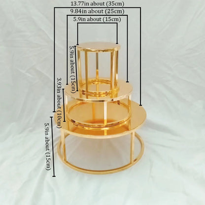 Metal Round and Square Floating Cake Stand Gold Modern Cake Stand Wedding Cake Tier Birthday Party Cupcake Display Stand