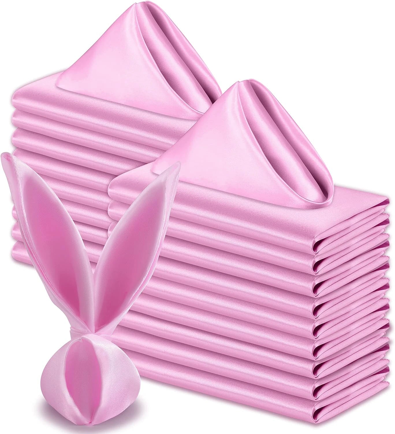 100PCS 30*30cm Satin Napkin Square Washable Soft Smooth Fabric Table Napkin for Wedding Banquet Party Hotel Restaurant Decor