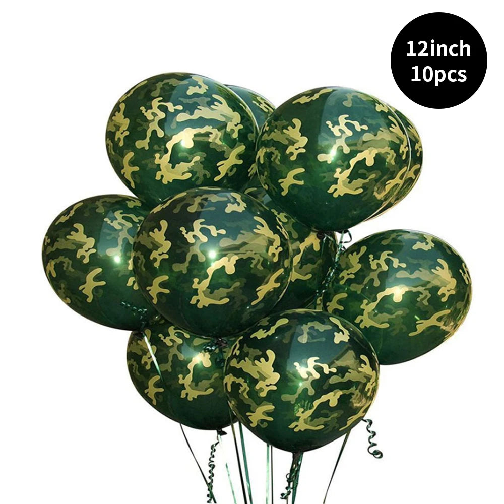 Army Party Tableware Camouflage Green Plates Cups Tablecloths Camouflage Balloons Military Theme Birthday Party Decorations