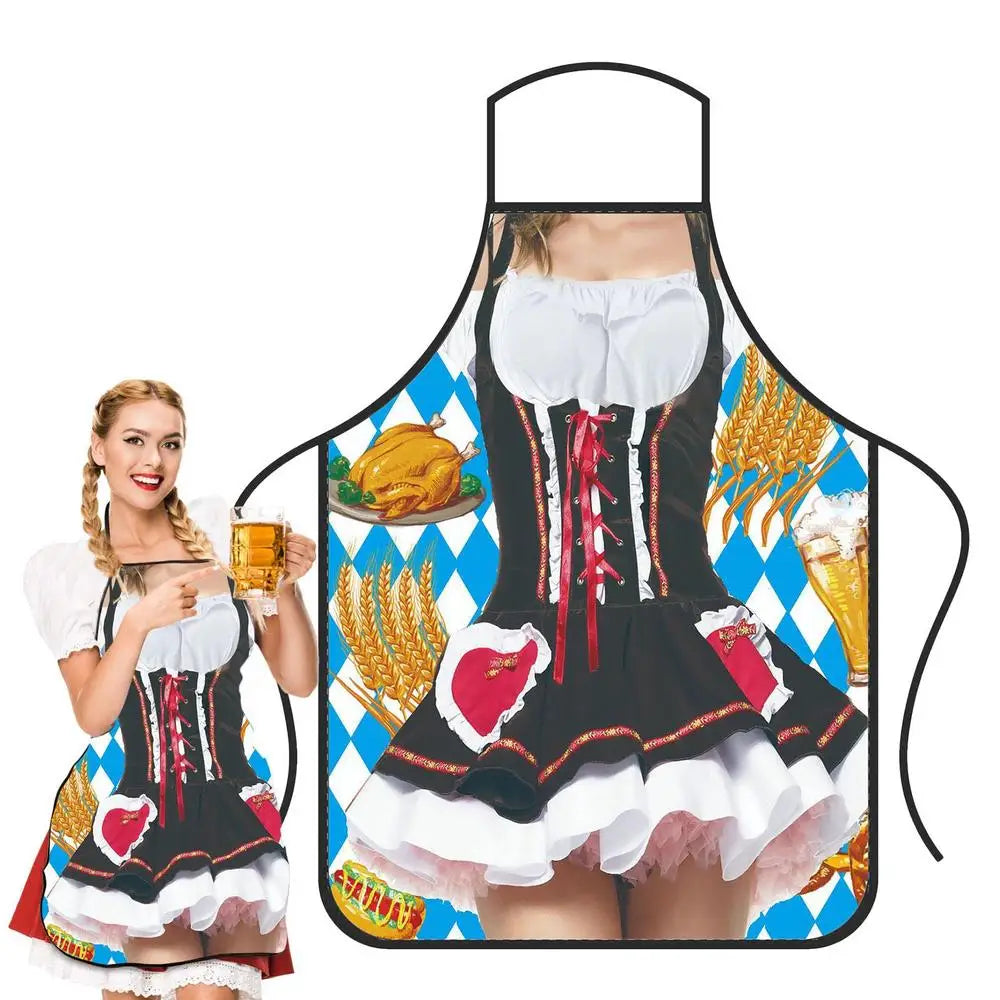 Funny Apron Super Muscle Kitchen Man Women Cooking Aprons Oktoberfest Bavarian Apron Adult Cozinha Tablier Cuisine Pinafore