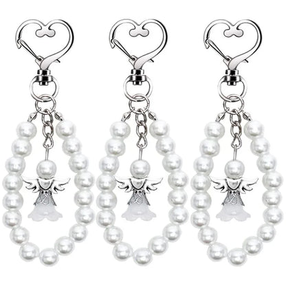 50/20 Sets Cute Angel Keychains with Favor Boxes and Thank You Cards Baptism Bridal Shower Wedding Gender Reveal Party