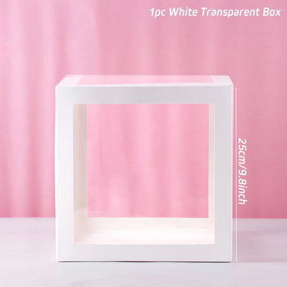 Transparent Baby Shower Box Boy Girl Birthday Decor 1st One First Birthday Wedding Party Decor Christening Babyshower Supplies