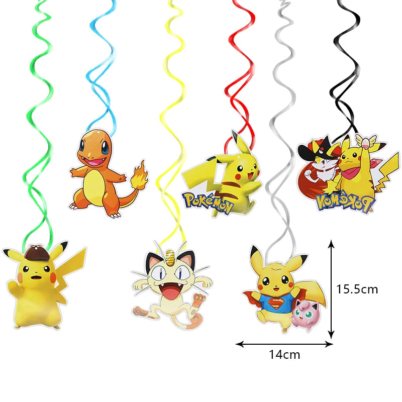 Pokemon Birthday Party Decoration New Lightning Pikachu Balloon For Kids Event Supplies Disposable Tableware Banner Backdrop