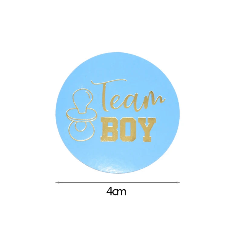 24/48pcs Team Boy Team Girl Stickers Boy or Girl Vote Sticker for Gender Reveal Party Creative Decoration Baby Shower Supplies 6