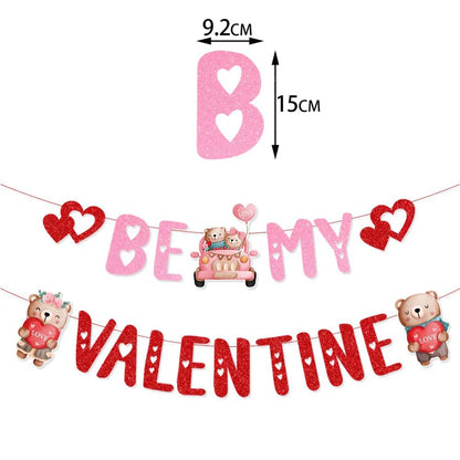 Valentine's Day Theme Disposable Tableware Pink Red Love Heart Pattern Paper Plates Cups Napkins Wedding Decoration Supplies