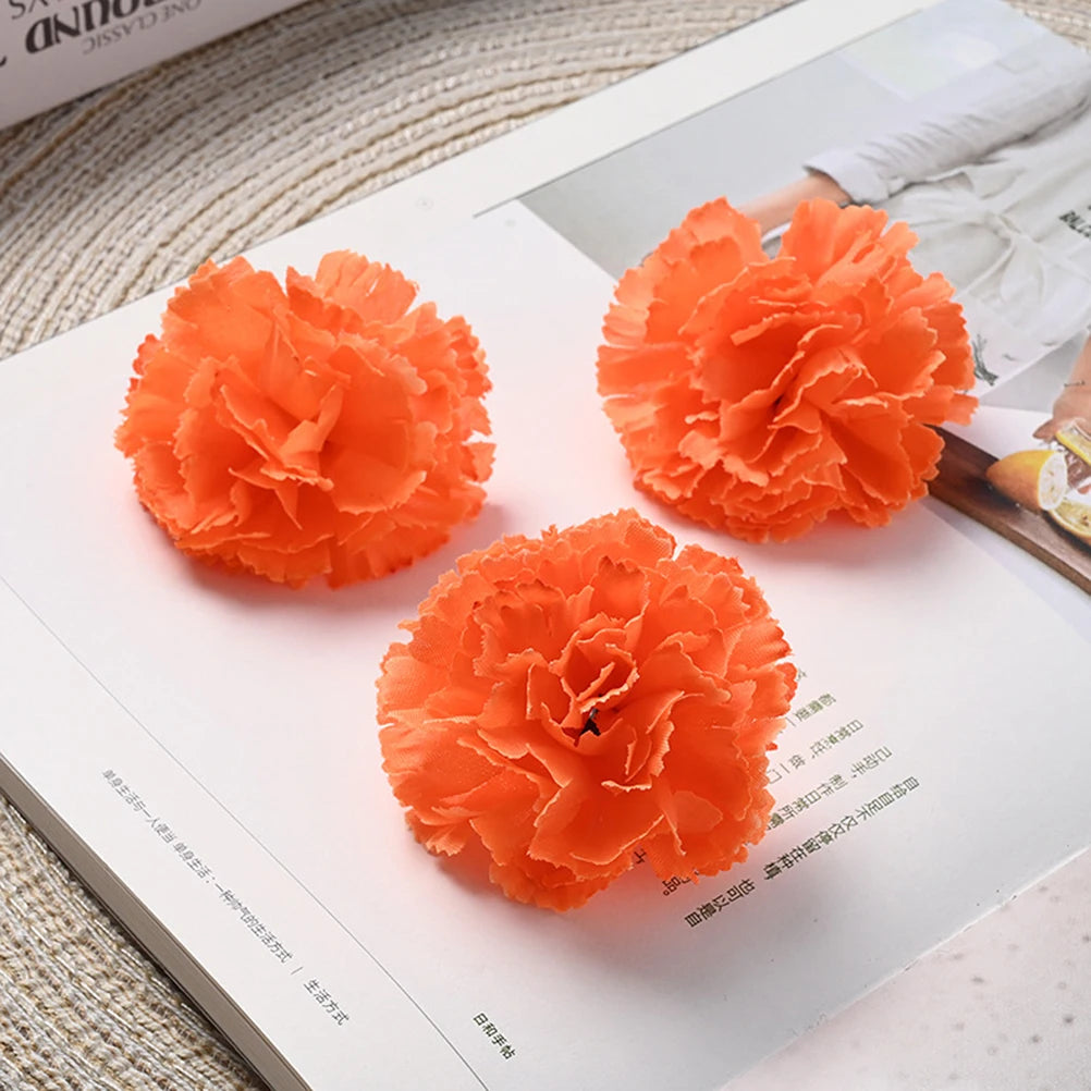 50Pcs Marigold Artificial Flower for Diwali Home Decor DIY Wreath Garland Craft Wedding Party Decoration