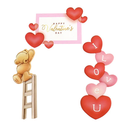 Heart Bear Cake Topper Toppers Flag I Love You Happy Valentine's Day Anniversary Baking Cake Dessert DIY Decor Party Supplies