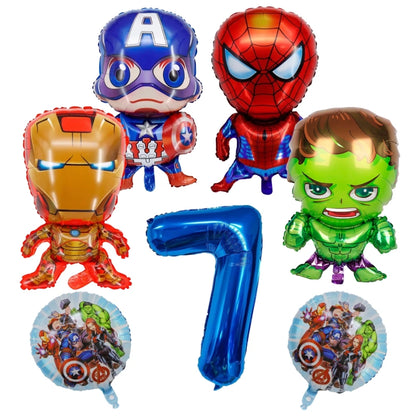 Avengers Superhero Birthday Party Decoration Balloon Cake Plate Paper Cup Box Gift Bag Background Banner 10 People Tableware Set