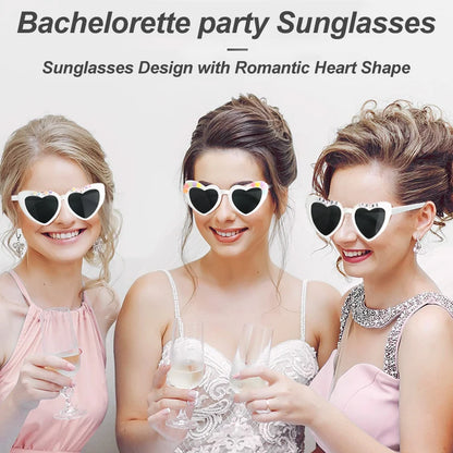 Heart Shaped Sunglasses Wedding Bride Bridesmaid Gift Bachelorette Party Favors Bridal Squad Glasses Bulk 12/24/36/48/60PCS