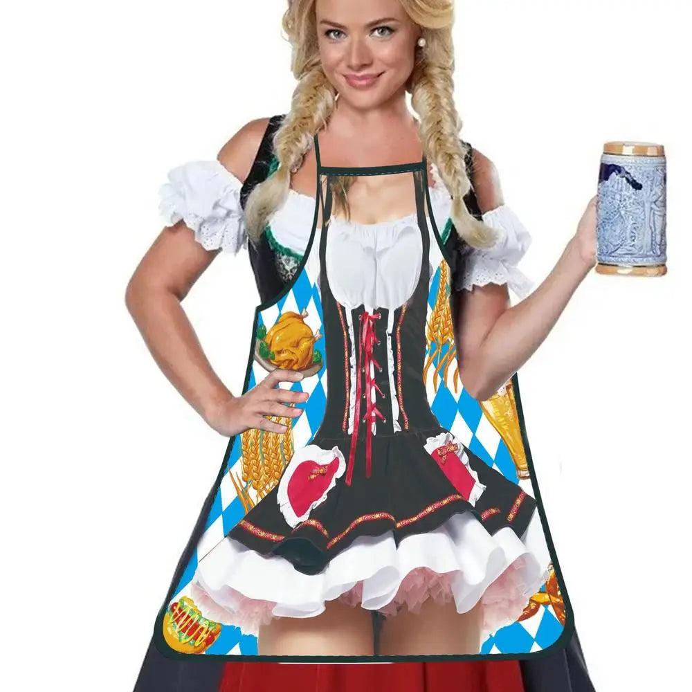 Funny Apron Super Muscle Kitchen Man Women Cooking Aprons Oktoberfest Bavarian Apron Adult Cozinha Tablier Cuisine Pinafore