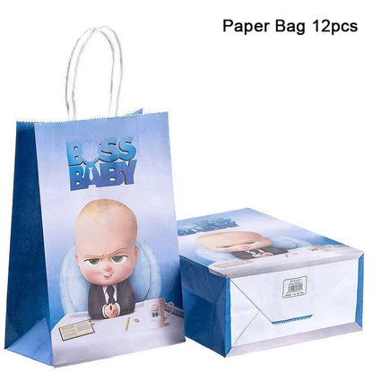 Cartoon Boss-Boys-Girls Theme Newborn 1st Birthday Party Decor Disposable Tableware Backdrop Balloons Baby Shower For Kids Gifts