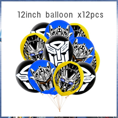 Transformation Birthday Party Decoration Plates Tablecloth Shape Shifting Robot Balloon Backdrop Baby Shower Kids Party Supplies