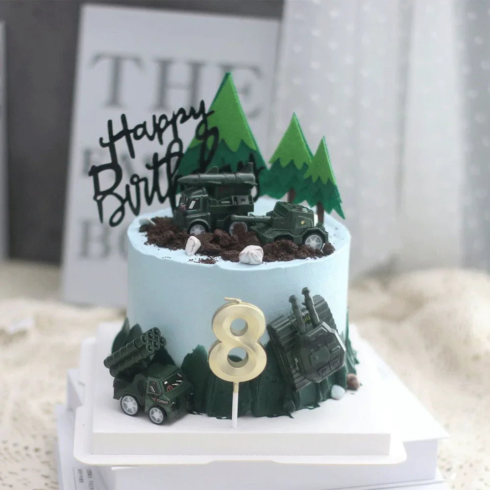 Military Party Decoration Set Camouflage Netting Tableware 4D Tank Balloon Camo Army Soldier Armored Vehicle Kids Birthday Gifts