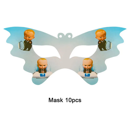 Cartoon Boss-Boys-Girls Theme Newborn 1st Birthday Party Decor Disposable Tableware Backdrop Balloons Baby Shower For Kids Gifts