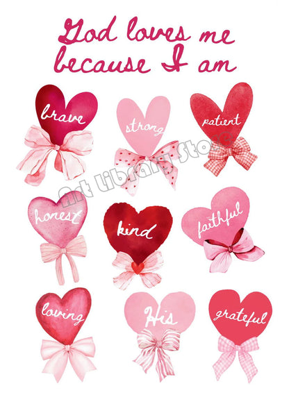 Retro Cute Pink Cherries Bow Heart Lollipop Love Valentine Illustration Poster Canvas Painting Wall Pictures Modern Home Decor