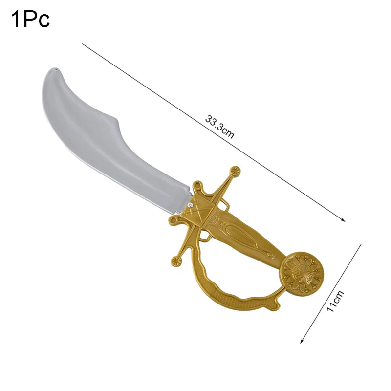 Pirate Theme Party Decoration Pirate Captain Hat Patch Pistol Treasure Toys For Kids Birthday Party Decor Halloween Cosplay Prop