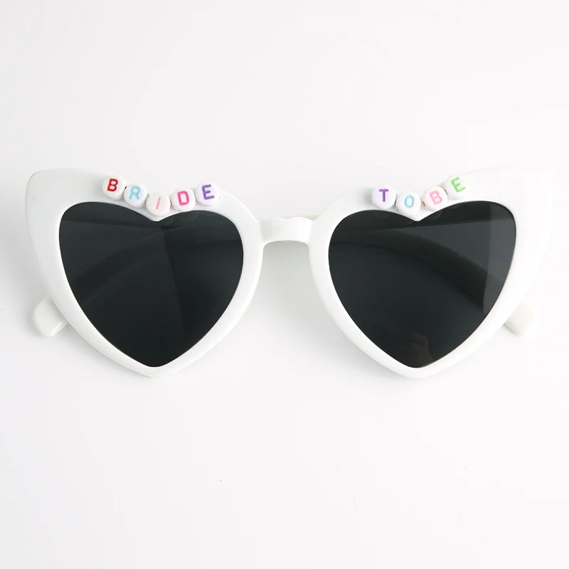 Heart Shaped Sunglasses Wedding Bride Bridesmaid Gift Bachelorette Party Favors Bridal Squad Glasses Bulk 12/24/36/48/60PCS