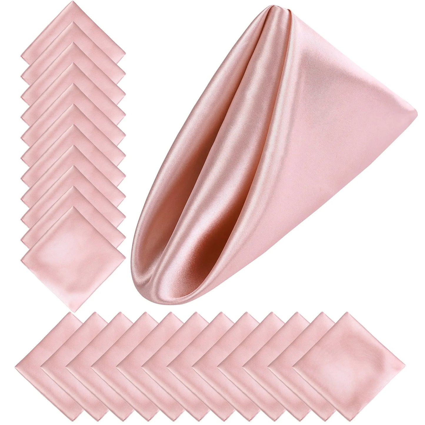 100PCS 30*30cm Satin Napkin Square Washable Soft Smooth Fabric Table Napkin for Wedding Banquet Party Hotel Restaurant Decor