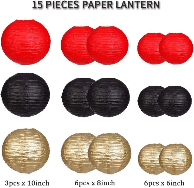 15Pcs Sage Green Set Round Paper Lantern For Baby Girl Shower Decoration Baptism Party Decor Hanging Pompom Crafts Ornament