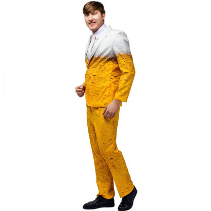 Men's Womens Oktoberfest Suit Costume Fancy Dress Up Adult Suit Clothes Role Play Yellow Beer Party Fantasia Costumes