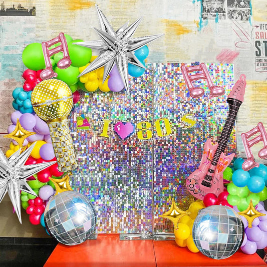 Music party disco balloon set, pop singer, 8090s hip hop disco party, birthday party, music props decoration supplies