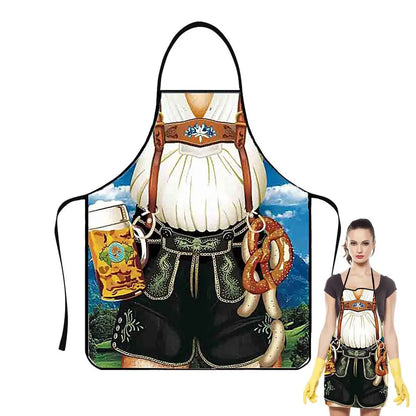 Funny Apron Super Muscle Kitchen Man Women Cooking Aprons Oktoberfest Bavarian Apron Adult Cozinha Tablier Cuisine Pinafore