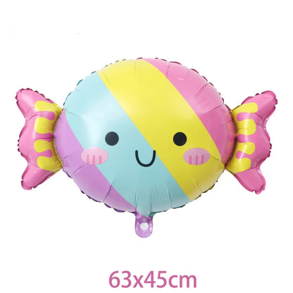 6pcs Ice Cream Candy Cake Dessert Shape Cartoon Helium Balloon Girls Summer Birthday Party Candy Bar Decorations Kids Toy Balls